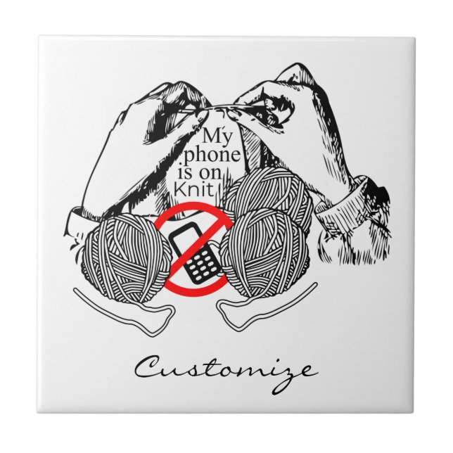 Azulejo El teléfono está en Knit Thunder_Cove (Frente)