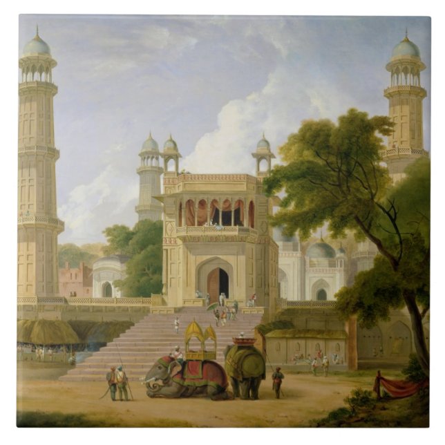 Azulejo El templo indio, dijo ser la mezquita Abo-UL-Nab (Frente)