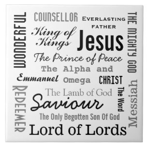 Azulejo El Texto de las Escrituras de los Nombres de Jesús