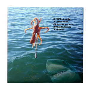 Azulejo El tiburón gracioso quiere pulpo,