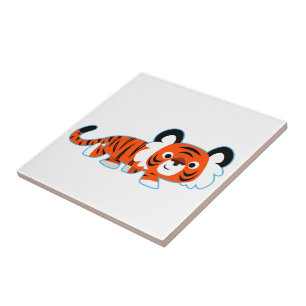 Azulejo El tigre Personalizado lindo en la espiral del pro