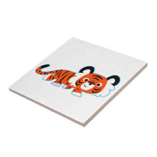 Azulejo El tigre Personalizado lindo en la espiral del pro