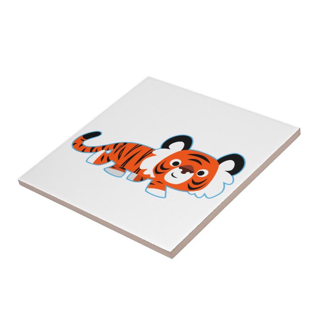 Azulejo El tigre Personalizado lindo en la espiral del pro (Lado)