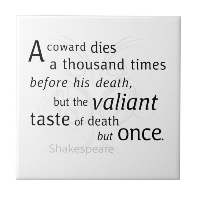 Azulejo El Valiant muere pero una vez Shakespeare (Frente)