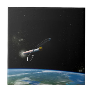 Azulejo El Vehículo De Lanzamiento Atlas V541 En Órbita.
