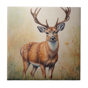 Azulejo El Venado Majestuoso En La Vida Silvestre De La Se