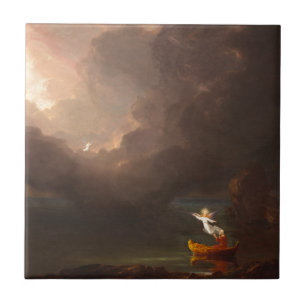 Azulejo El viaje de la vida a la vejez Thomas Cole 1842