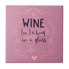Azulejo El vino gracioso es un abrazo en un vaso