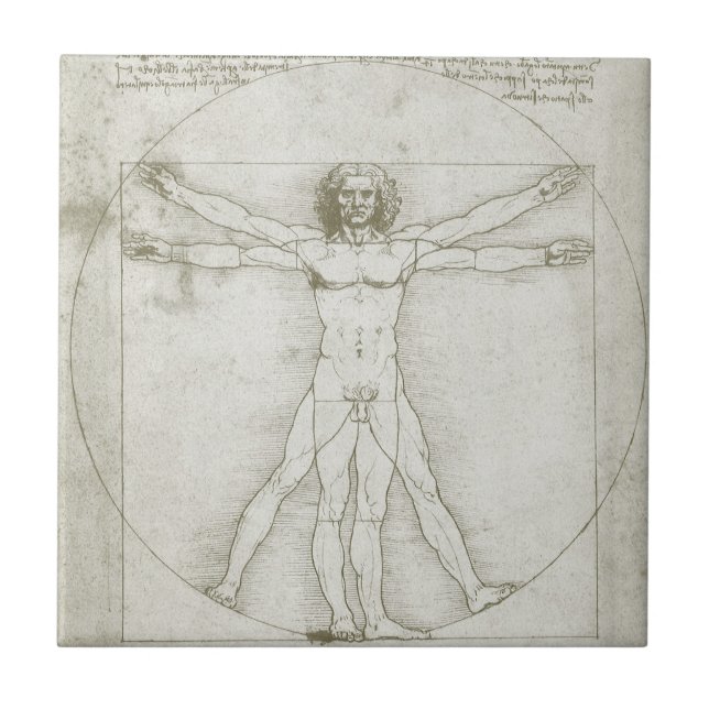 Azulejo El vitruviano de Leonardo da Vinci (Frente)