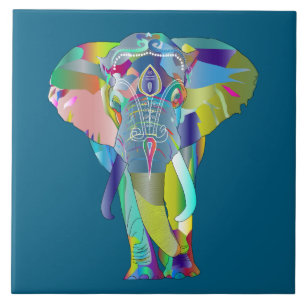 Azulejo Elefante abstracto colorido