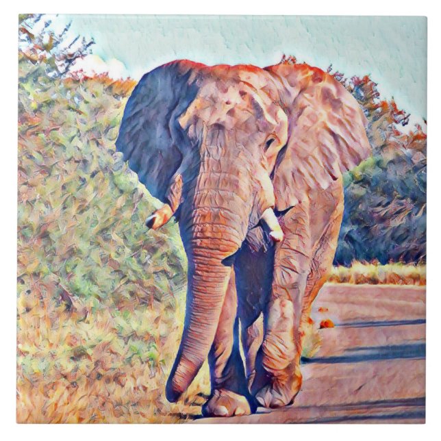 Azulejo elefante acuarell (Frente)