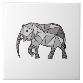 Azulejo Elefante cutáneo geométrico negro y blanco