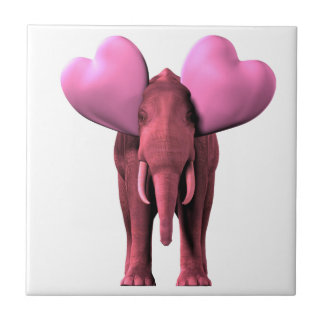 Azulejo Elefante rosa romántico