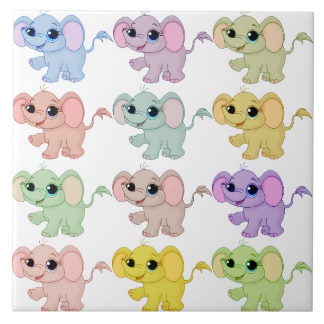 Azulejo Elefantes Bebés (Frente)