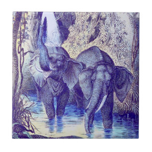 Azulejo Elefantes en el agua