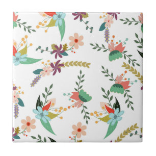 Azulejo Elegancia botánica" Patrón floral