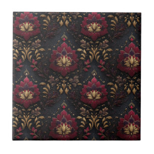 Azulejo Elegancia Damasco de Oro Borgoña
