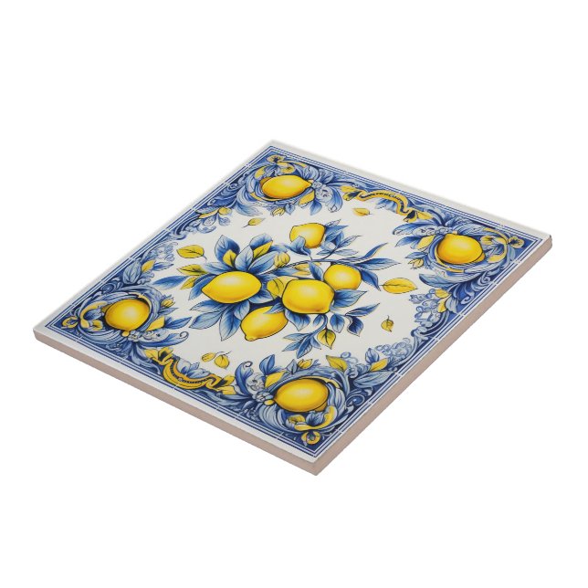 Azulejo Elegancia de Cítricos Dorados 🍋 (Lado)