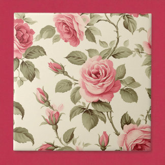 Azulejo Elegancia de Flor de Melocotón de Pétalo Rosa