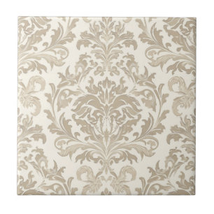 Azulejo Elegancia de Marfil Barroco Damasco Clásico Antigu