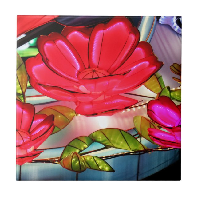 Azulejo Elegancia Eléctrica en Rosa  (Frente)