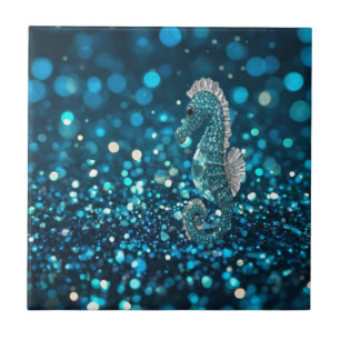 Azulejo Elegancia en Movimiento: Caballito de Mar Aqua Sob