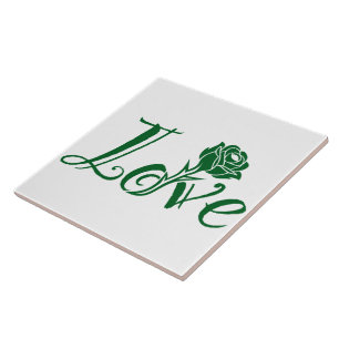 Azulejo Elegancia floral: amor ilustrado con Rosa