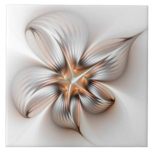 Azulejo Elegancia floral arte fractal abstracto moderno