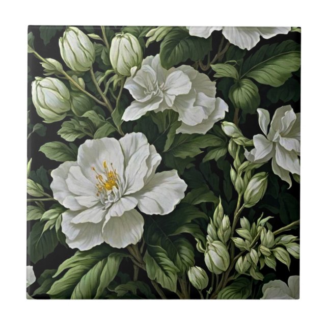 Azulejo Elegancia floral exótica: evoca el encanto (Frente)