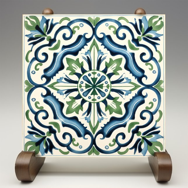 Azulejo Elegancia floral mediterránea Tile de impresión ce (Subido por el creador)