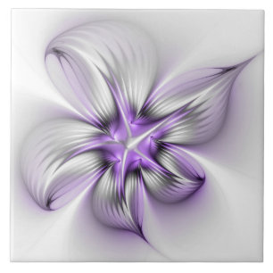 Azulejo Elegancia floral moderna arte abstracto violeta fr