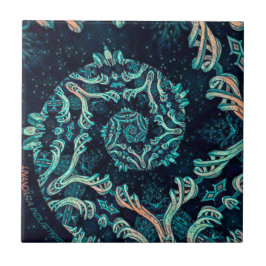 Azulejo Elegancia fractal oscura