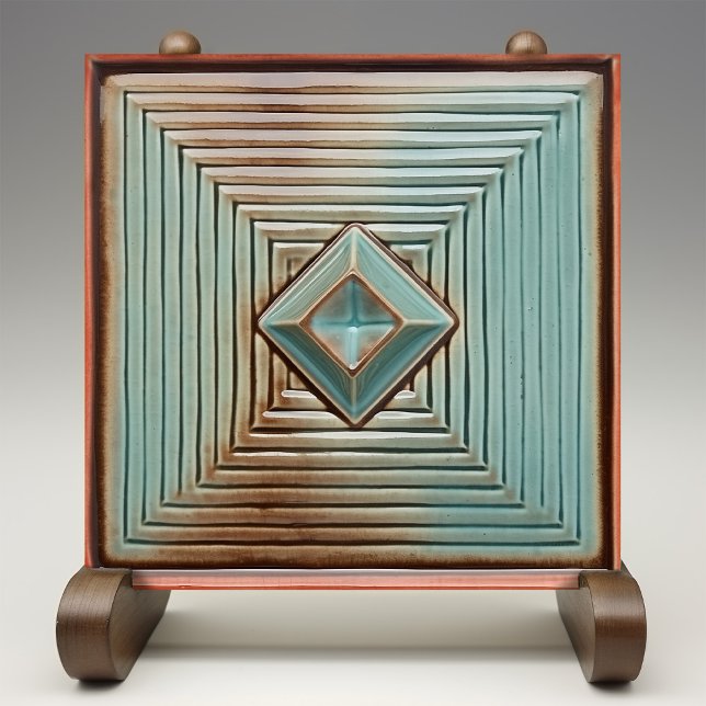 Azulejo Elegancia geométrica del siglo medio Verde azulada (Subido por el creador)