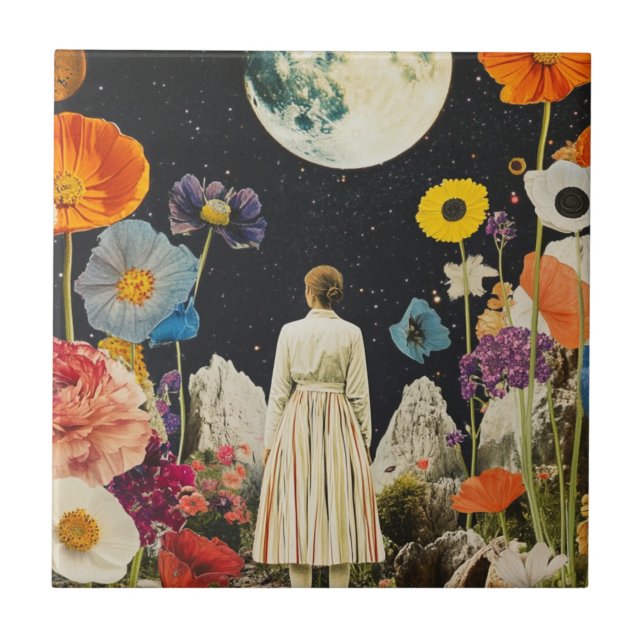 Azulejo Elegancia iluminada por luna - Vista posterior de  (Frente)