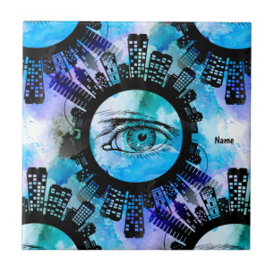 Azulejo Elegancia mística en estilo urbano contemporáneo