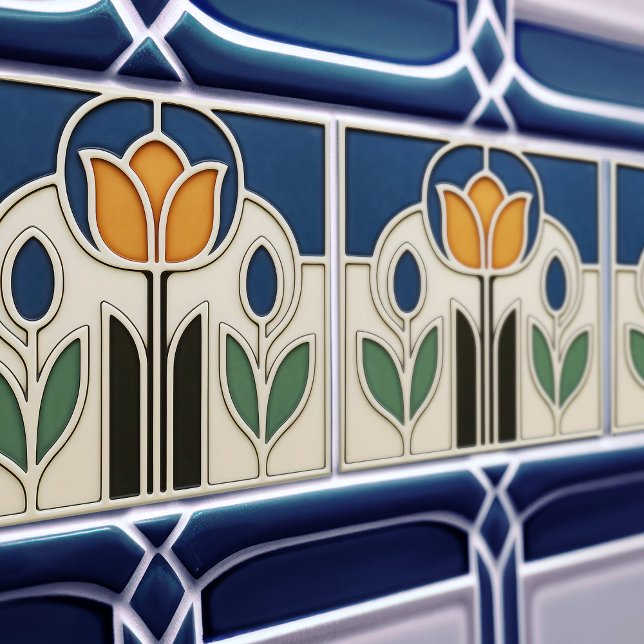 Azulejo Elegant Art Nouveau Tulip Ceramic Tile (Subido por el creador)