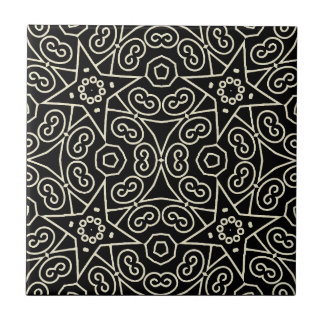 Azulejo Elegant Black & White Abstract Geometric Pattern 