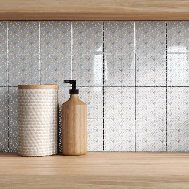 Azulejo Elegant Blue Watercolor Botanical Pattern (Subido por el creador)