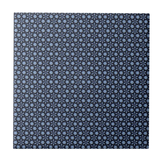 Azulejo Elegant Dark Blue Ornate Pattern (Frente)