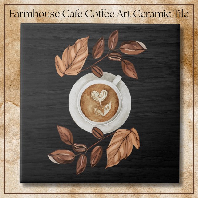Azulejo Elegant Farmhouse Coffee Mug Art Café  (Elegant Farmhouse Coffee Mug Art Café Tile)