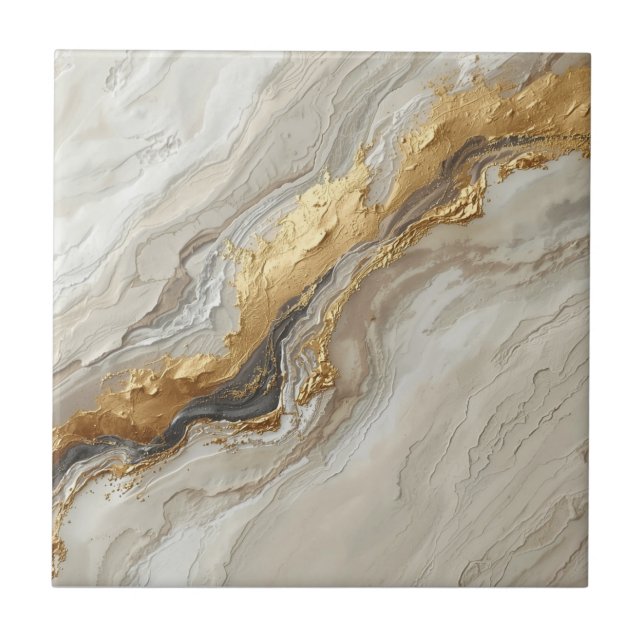 Azulejo Elegant Gold Marble Flow – Luxury Ceramic Tile (Frente)