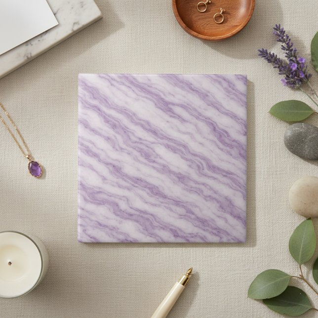 Azulejo Elegant Lavender Purple Marble - Luxurious Swirl (Subido por el creador)
