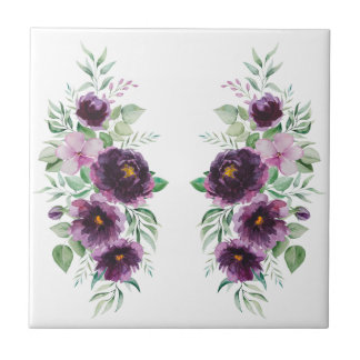 Azulejo Elegant purple watercolor wisteria blue floral