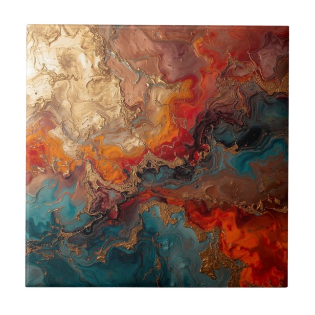 Azulejo Elegant Rich Copper Patina Metallic gold  (Frente)