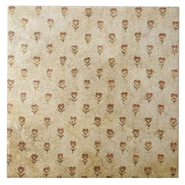 Azulejo ELEGANT SIMPLE BYZANTINE MOSAIC FLOWERS Antique  (Frente)