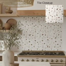 Azulejo Elegant Watercolor Woodland Winterberry Pattern