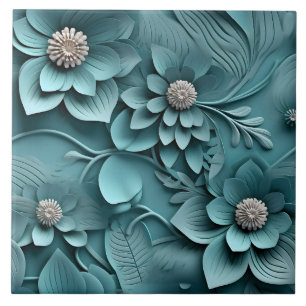 Azulejo Elegante alivio floral Grabado en relieve 3D