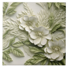 Azulejo Elegante alivio floral Grabado en relieve 3D