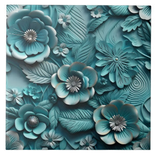 Azulejo Elegante alivio floral Grabado en relieve 3D