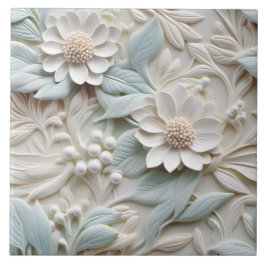 Azulejo Elegante alivio floral Grabado en relieve 3D